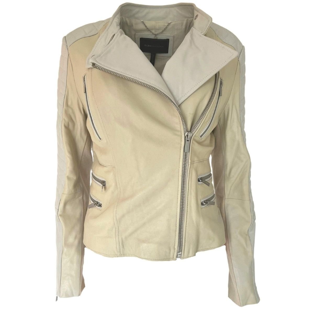 Bcbgmaxazria - Biker Two Tone Leather Jacket - L
